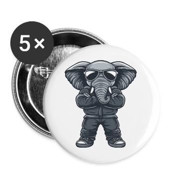 Elephant Comic Sunglasses - Buttons large 2.2''/56 mm (5-pack) - white - Front