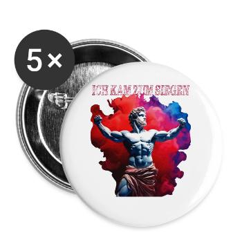 I CAME TO VICTORY - Buttons large 2.2''/56 mm (5-pack) - white - Front