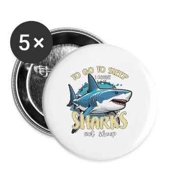Shark Hunting To Go To Sleep I Fossil Hunting - Buttons large 2.2''/56 mm (5-pack) - white - Front