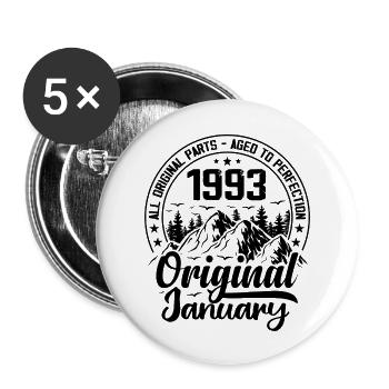 1993 January Original 31 Year Old Birthday Gift - Buttons large 2.2''/56 mm (5-pack) - white - Front