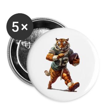 Tiger Football - Buttons large 2.2''/56 mm (5-pack) - white - Front