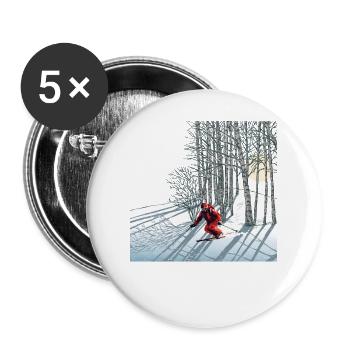 Nachtskifahren Ski nocturne - Lot de 5 grands badges (56 mm) - blanc - Devant