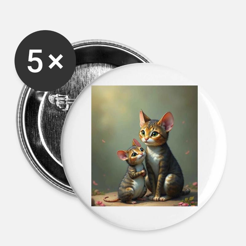 Didimaus69 / Catmouse 2 - Buttons groß 56 mm (5er Pack) - Weiß