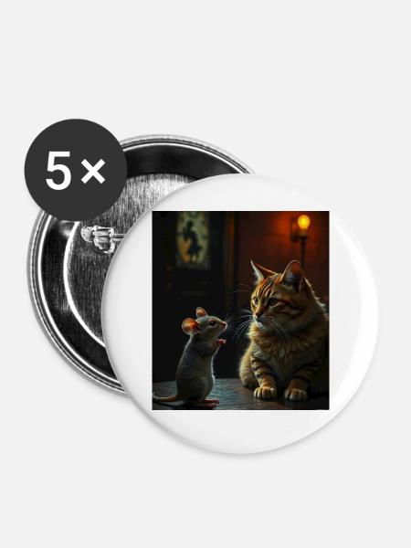 Didimaus69 - Buttons groß 56 mm (5er Pack) - Weiß