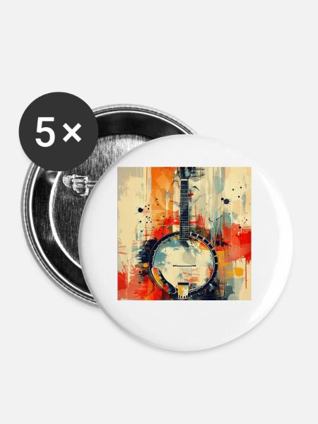 Banjo - Buttons groß 56 mm (5er Pack) - Weiß