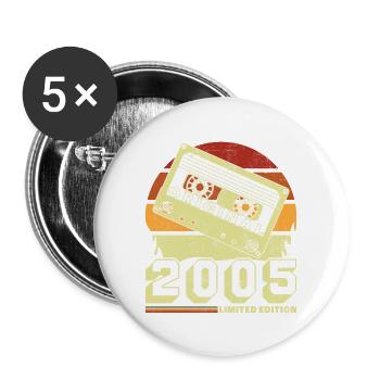 Original 2005 20e Anniversaire Cadeau Vintage - Lot de 5 grands badges (56 mm) - blanc - Devant