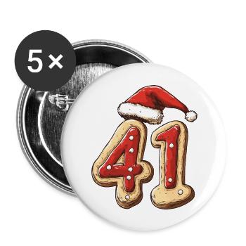 41 Number Christmas Cookie - Buttons large 2.2''/56 mm (5-pack) - white - Front
