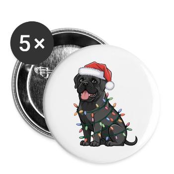 Havanese Christmas Lights Xmas Dogs Gifts - Buttons groß 56 mm (5er Pack) - Weiß - Vorne