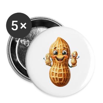 Peanut Family Peanuts Nut Nuts Kids Child - Buttons large 2.2''/56 mm (5-pack) - white - Front