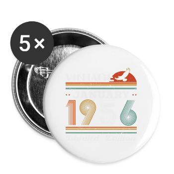 Januar 1956 Retro Vintage Geburtstagsgeschenk - Buttons groß 56 mm (5er Pack) - Weiß - Vorne