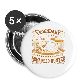 Legendärer Gürteltierjäger - Buttons groß 56 mm (5er Pack) - Weiß - Vorne