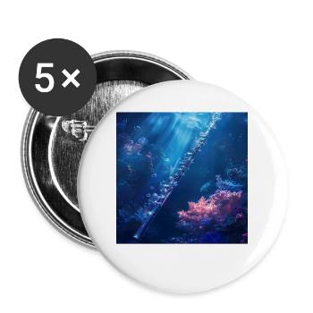 Querflöte - Buttons groß 56 mm (5er Pack) - Weiß - Vorne