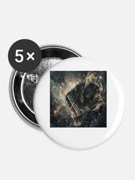 Akkordeon - Buttons groß 56 mm (5er Pack) - Weiß