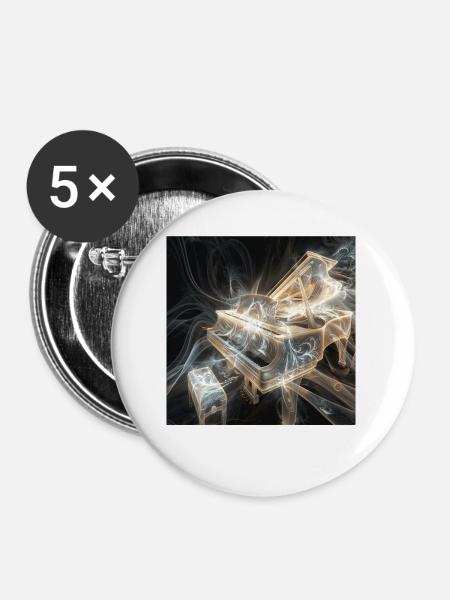 Klavier - Buttons groß 56 mm (5er Pack) - Weiß