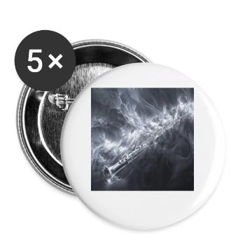 Querflöte - Buttons groß 56 mm (5er Pack) - Weiß - Vorne