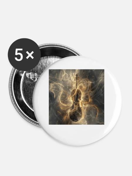 Violine - Buttons groß 56 mm (5er Pack) - Weiß