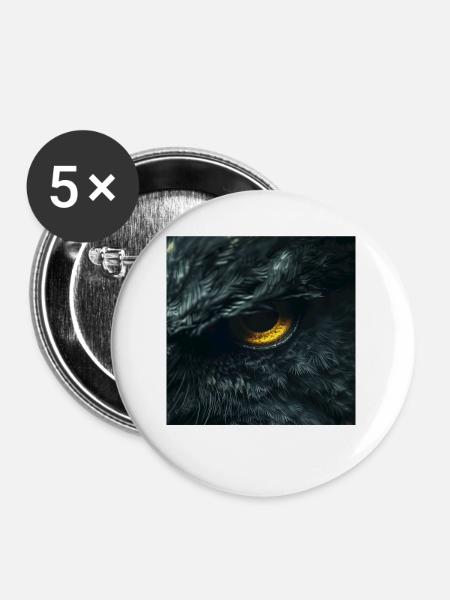 Eulenauge - Buttons groß 56 mm (5er Pack) - Weiß