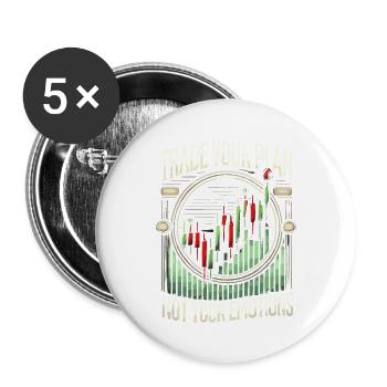 Handeln Sie mit Ihrem Plan, nicht mit Ihren - Buttons groß 56 mm (5er Pack) - Weiß - Vorne