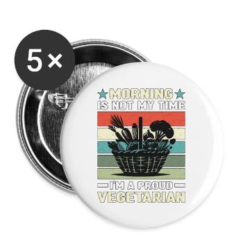 Vegetarian Morning Is Not My Time Nutritionist - Buttons large 2.2''/56 mm (5-pack) - white - Front