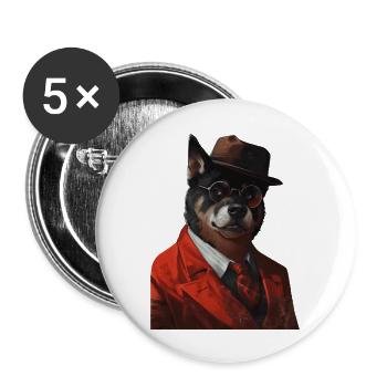 Akita - Buttons groß 56 mm (5er Pack) - Weiß - Vorne