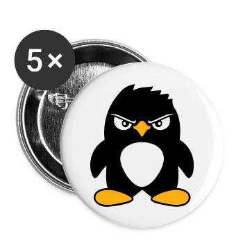 Pingouin a l’air sérieux mal dangereux look cool - Lot de 5 grands badges (56 mm) - blanc - Devant