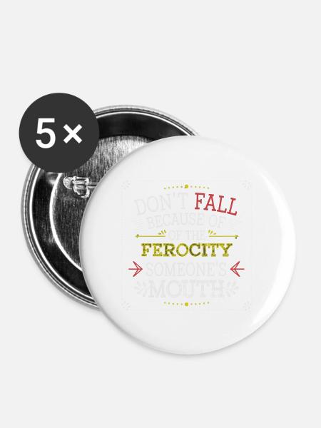 FEROCITY MÜNDUNG - Buttons groß 56 mm (5er Pack) - Weiß