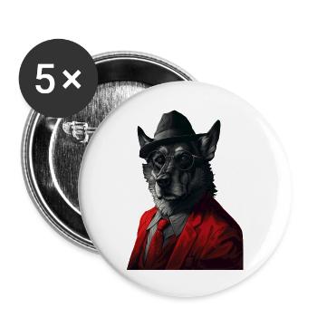 Norwegischer Elchhund - Buttons groß 56 mm (5er Pack) - Weiß - Vorne