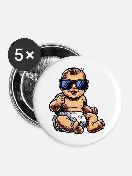 baby - Buttons groß 56 mm (5er Pack) - Weiß
