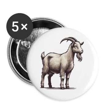 Goat - Buttons large 2.2''/56 mm (5-pack) - white - Front