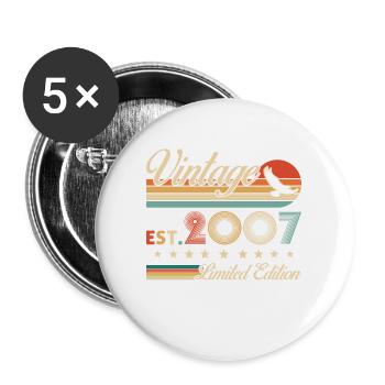 Vintage 2007 18th Anniversary Gift - Buttons large 2.2''/56 mm (5-pack) - white - Front