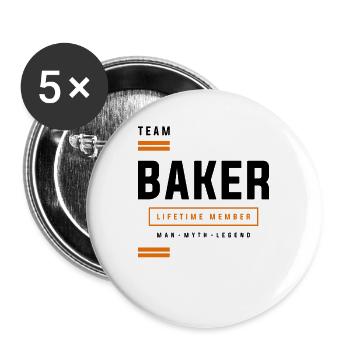 Team Baker Lifetime Member Funny Name Baker - Buttons large 2.2''/56 mm (5-pack) - white - Front