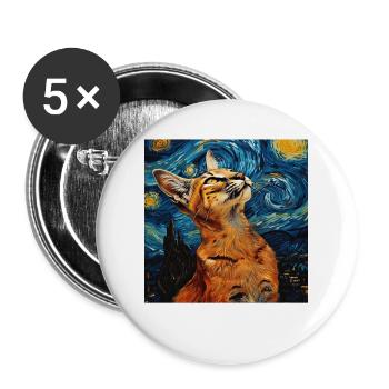 Karakal - Buttons groß 56 mm (5er Pack) - Weiß - Vorne