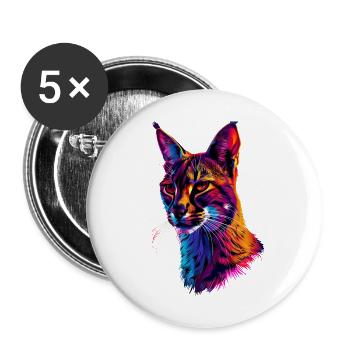 Karakal - Buttons groß 56 mm (5er Pack) - Weiß - Vorne