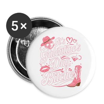 Galentine's Day Funny Party - Buttons large 2.2''/56 mm (5-pack) - white - Front