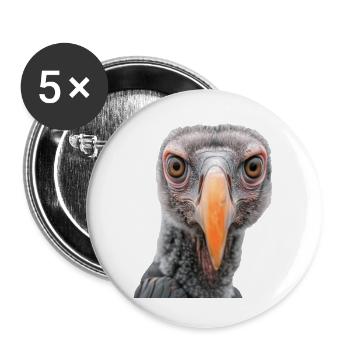 Geier - Buttons groß 56 mm (5er Pack) - Weiß - Vorne