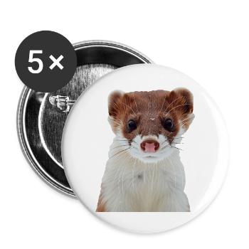 Wiesel - Buttons groß 56 mm (5er Pack) - Weiß - Vorne