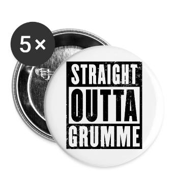 Straight outta Bochum Grumme Ruhrpott Ruhrgebiet - Buttons groß 56 mm (5er Pack) - Weiß - Vorne
