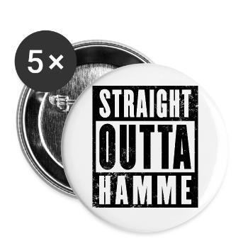 Straight outta Bochum Hamme Ruhrpott Ruhrgebiet - Buttons groß 56 mm (5er Pack) - Weiß - Vorne