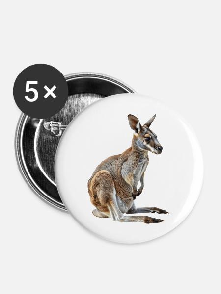 Wallaby - Buttons groß 56 mm (5er Pack) - Weiß