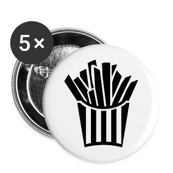Pommes frites - Buttons groß 56 mm (5er Pack) - Weiß - Vorne