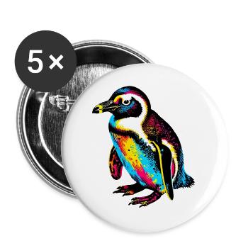 Penguin - Buttons large 2.2''/56 mm (5-pack) - white - Front