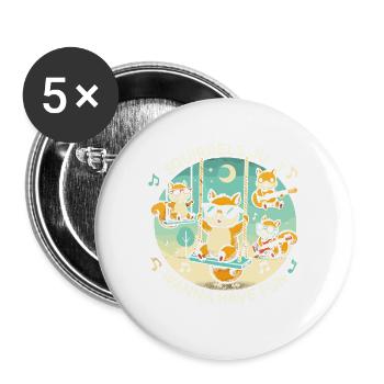 Eichhörnchen wollen nur Spaß haben - Buttons groß 56 mm (5er Pack) - Weiß - Vorne