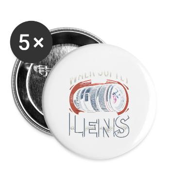 Gehen Sie sanft und tragen Sie ein großes Objektiv - Buttons groß 56 mm (5er Pack) - Weiß - Vorne