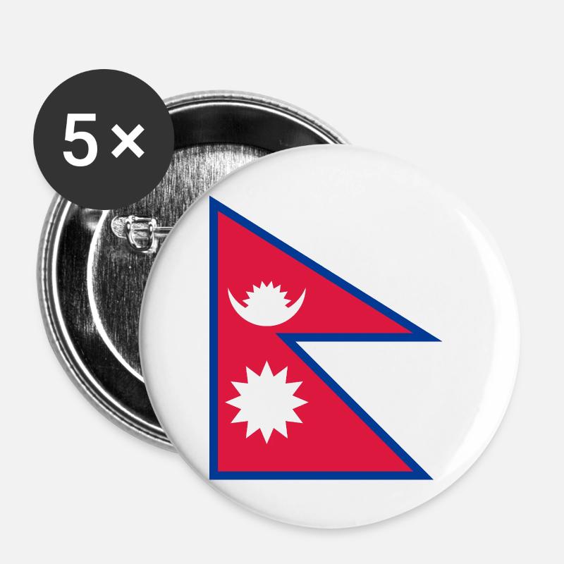 Nepal - Buttons large 2.2''/56 mm (5-pack) - white