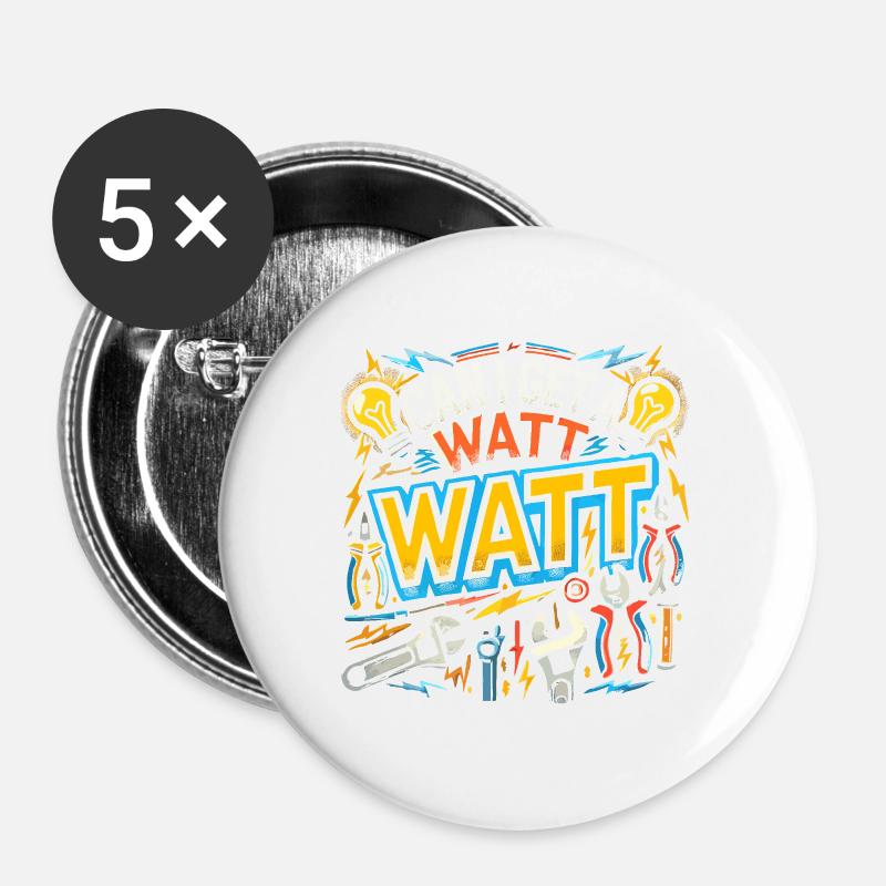 Kann ich ein Watt Watt bekommen? - Buttons groß 56 mm (5er Pack) - Weiß