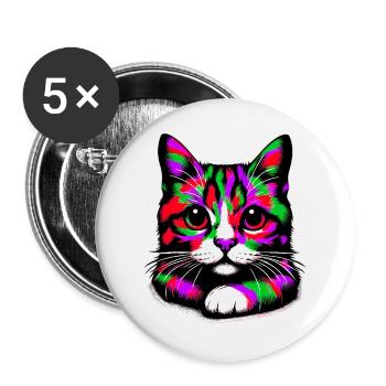 Cat - Buttons large 2.2''/56 mm (5-pack) - white - Front