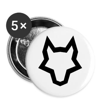 LOGO of the wolf - Buttons large 2.2''/56 mm (5-pack) - white - Front