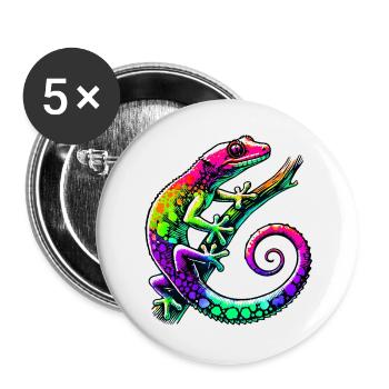 Gecko - Buttons groß 56 mm (5er Pack) - Weiß - Vorne