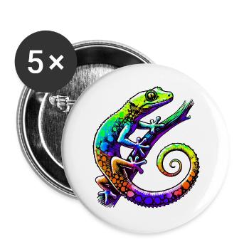 Gecko - Buttons groß 56 mm (5er Pack) - Weiß - Vorne