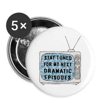 Stay Tuned - Buttons groß 56 mm (5er Pack) - Weiß - Vorne